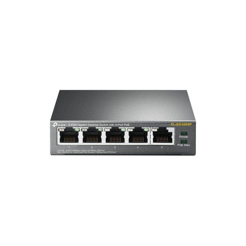 Switch, TP-LINK, Desktop / pedestal, 5x10Base-T / 100Base-TX / 1000Base-T, PoE ports 4, TL-SG1005P