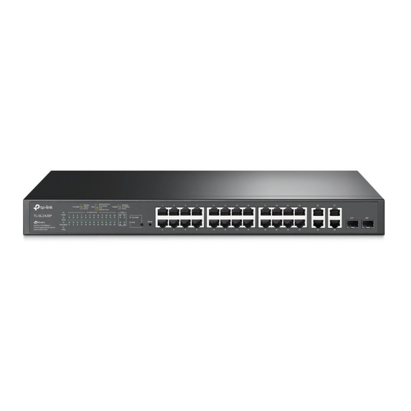 Switch, TP-LINK, TL-SL2428P, Rack, PoE+ ports 24, 250 Watts, TL-SL2428P