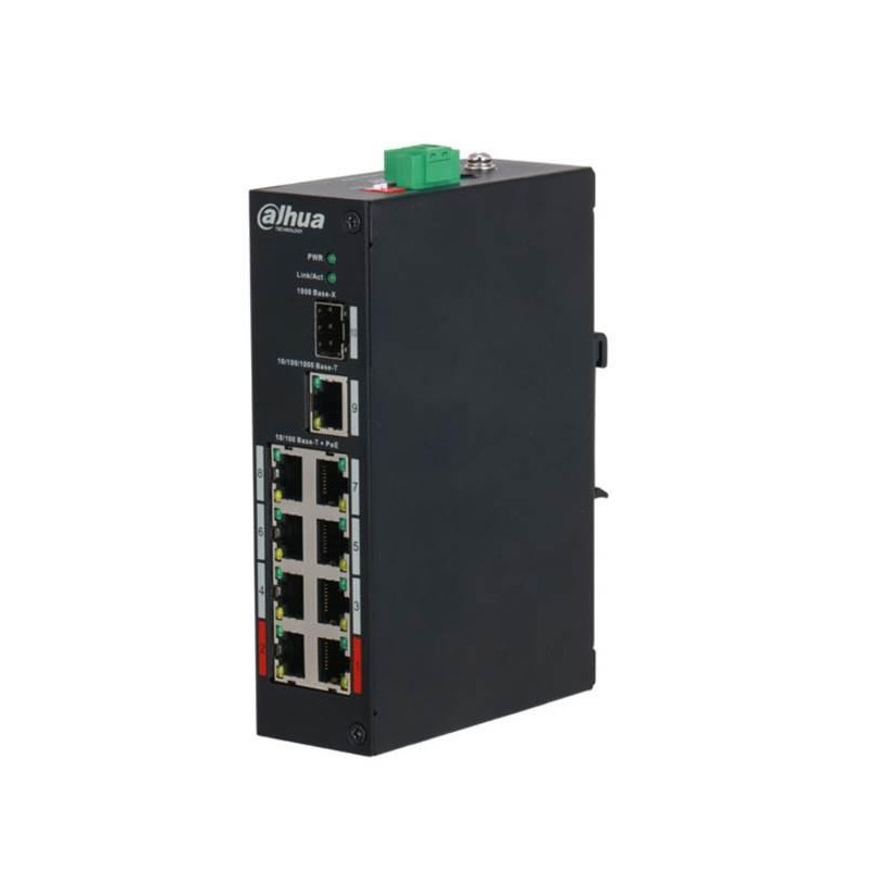 Switch, DAHUA, PFS3110-8ET-96-V2, PoE ports 8, 96 Watts, DH-PFS3110-8ET-96-V2