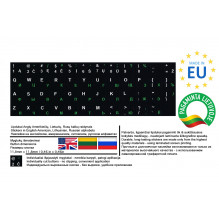 Lipdukai klaviatūrai | Keyboard stickers | Keyboard stickers - EN-US/ LT/ RU - 11.8 mm x 11.8 mm | 0.46 in x 0.46 in - L