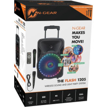 Nešiojamas garsiakalbis, N-GEAR, Flash 1205, juodas, belaidis, Bluetooth, FLASH1205