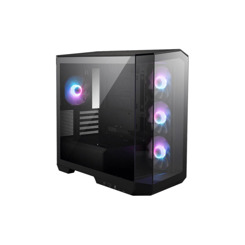 Case, MSI, MidiTower, Case product features Transparent panel, Not included, MicroATX, Colour Black, MAGPANOM100RPZ