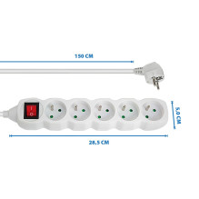 Esperanza ELK214W Power strip 5GN / 1.5M White