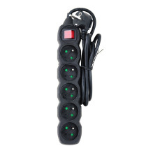 Esperanza ELK214K Power strip 5GN / 1,5M Black