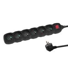 Esperanza ELK218K Power strip 6GN / 3M Black