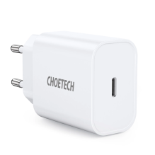 Choetech USB Type C PD 20W sieninis įkroviklis baltas (Q5004 V4)