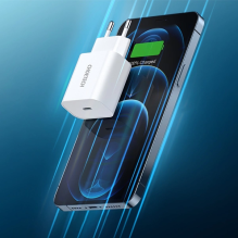 Choetech USB Type C PD 20W sieninis įkroviklis baltas (Q5004 V4)