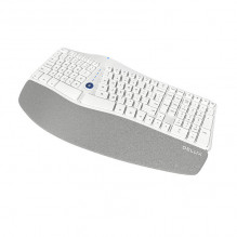 Belaidė ergonominė klaviatūra Delux GM901D BT+2.4G (balta)