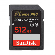 Atminties kortelė SANDISK EXTREME PRO SDXC 512GB 200/ 140 MB/ s UHS-I U3 (SDSDXXD-512G-GN4IN)