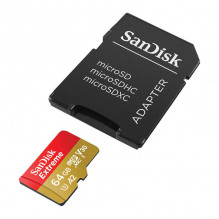 Atminties kortelė SANDISK EXTREME microSDXC 64 GB 170/ 80 MB/ s UHS-I U3 (SDSQXAH-064G-GN6MA)
