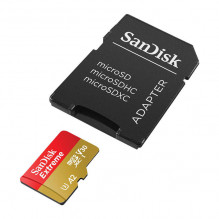 Atminties kortelė SANDISK EXTREME microSDXC 128 GB 190/ 90 MB/ s UHS-I U3 ActionCam (SDSQXAA-128G-GN6AA)