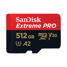 Atminties kortelė SANDISK EXTREME PRO microSDXC 512GB 200/ 140 MB/ s UHS-I U3 (SDSQXCD-512G-GN6MA)