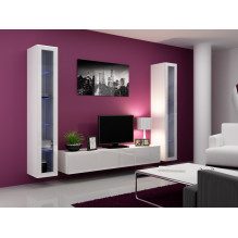 Cama TV stovas VIGO '180' 30 / 180 / 40 baltas / baltas blizgus