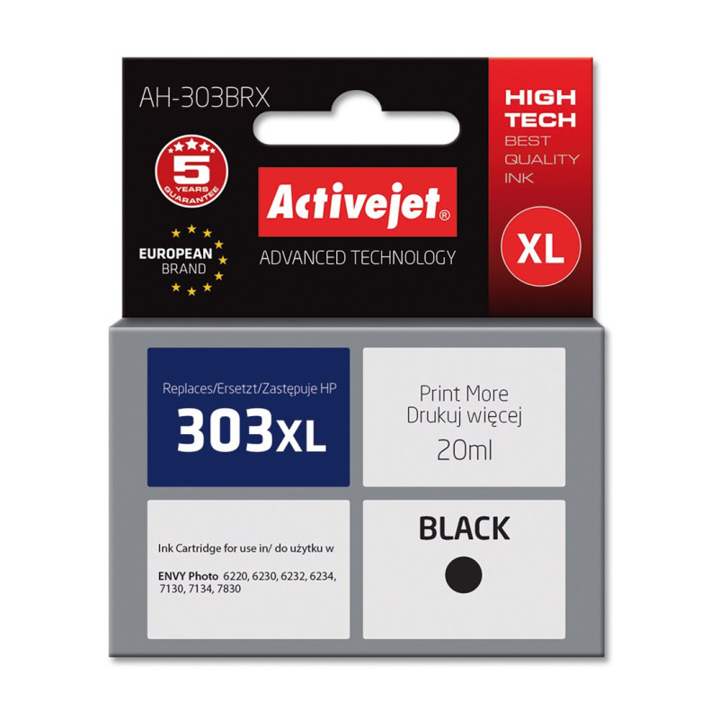 Activejet AH-303BRX Ink Cartridge (replacement for HP 303XL T6N04AE Premium 20ml black)