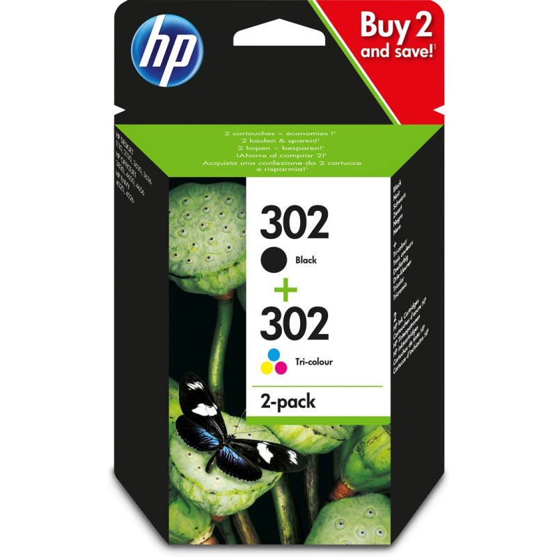 HP 302 2-pack Black / Tri-color Original Ink Cartridges