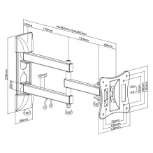 Maclean MC-719 televizoriaus sieninis laikiklis LCD LED plazminio televizoriaus laikiklis pakreipiamas 13-27&quot; 15 kg