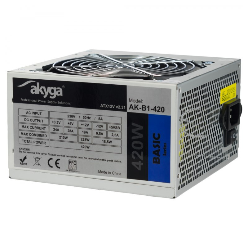 Akyga AK-B1-420 power supply unit 420 W 20+4 pin ATX ATX Grey