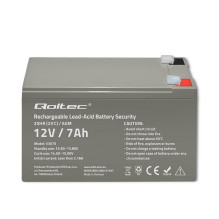 Qoltec 53076 AGM baterija, 12V, 7Ah, maks. 105A , Apsauga