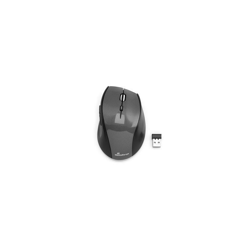 MOUSE USB OPTICAL WRL 5 mygtukų / BLACK MROS207 MEDIARANGE