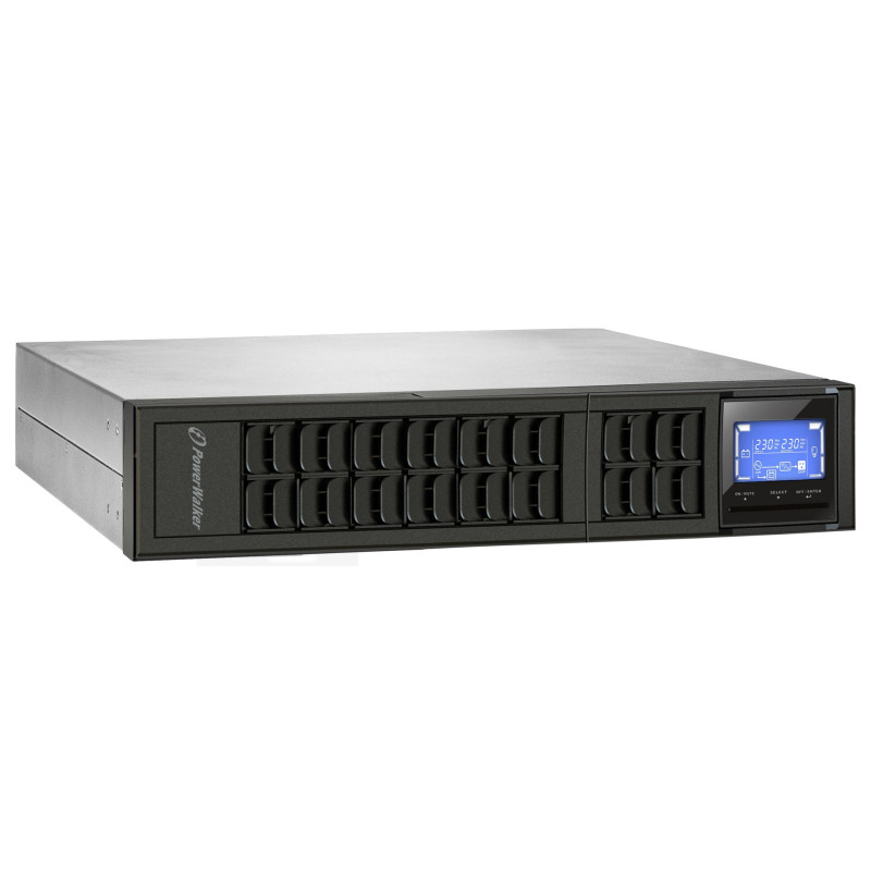 „PowerWalker VFI 1000CRM“ LCD dviguba konversija (internete) 1 kVA 800 W 3 kintamosios srovės lizdas (-iai)