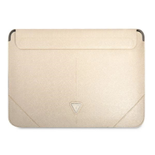 Guess Saffiano Triangle Logo dėklas 16&quot; nešiojamam kompiuteriui - smėlio spalvos