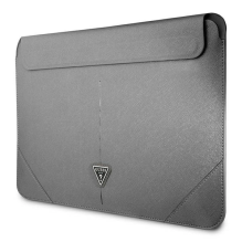 Guess Saffiano Triangle Logo dėklas 16&quot; nešiojamam kompiuteriui – sidabrinis