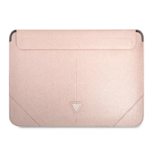 Guess Saffiano Triangle Logo case for a 16&quot; laptop - pink