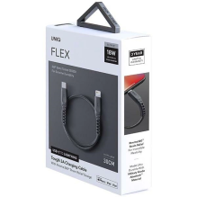 Uniq Flex USB-C / Lightning 18W nailono laidas 30 cm - pilkas