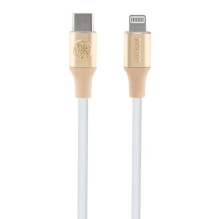 Guess Ebossed Logo USB-C / Lightning laidas 1,5 m greitas įkrovimas – aukso spalvos