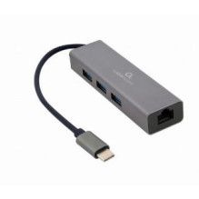 Gembird I / O ADAPTER USB-C TO LAN RJ45 / USB HUB A-CMU3-LAN-01