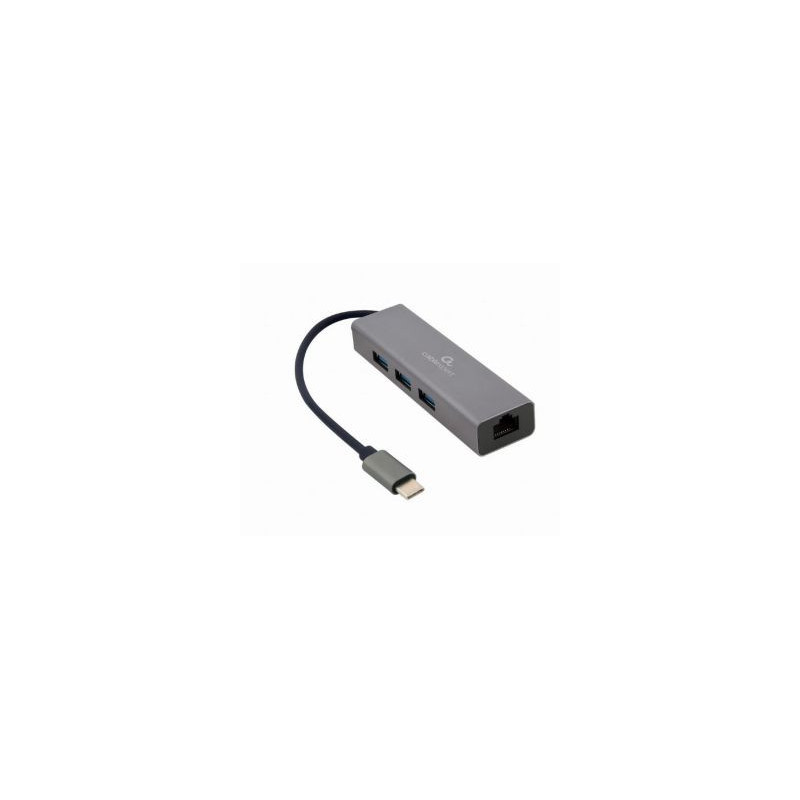 Gembird I / O ADAPTER USB-C TO LAN RJ45 / USB HUB A-CMU3-LAN-01