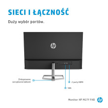 HP M27f 68,6 cm (27 colių) 1920 x 1080 pikselių Full HD LCD juodas, sidabrinis