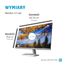 HP M27f 68,6 cm (27 colių) 1920 x 1080 pikselių Full HD LCD juodas, sidabrinis