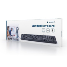 Gembird KB-U-103-RU klaviatūra Office USB QWERTY Anglų, Rusų Juoda