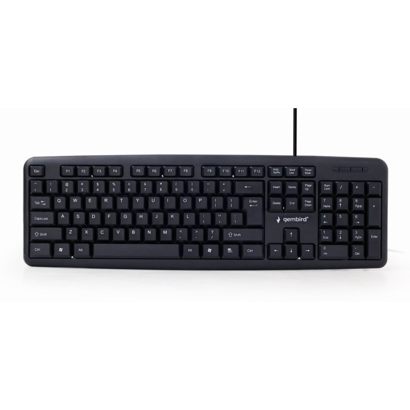 Gembird KB-U-103-RU keyboard Office USB QWERTY English, Russian Black