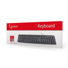 Gembird KB-U-103-RU klaviatūra Office USB QWERTY Anglų, Rusų Juoda