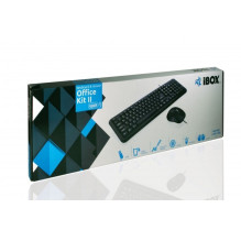 iBox OFFICE KIT II klaviatūra Pelė Pridedama USB QWERTY English Black