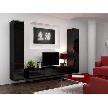 Cama TV Stand VIGO '180' 30 / 180 / 40 black / black gloss