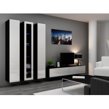 Cama TV Stand VIGO '180' 30 / 180 / 40 black / white gloss