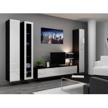 Cama TV Stand VIGO '180' 30 / 180 / 40 black / white gloss