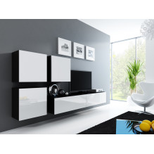 Cama TV Stand VIGO '180' 30 / 180 / 40 black / white gloss