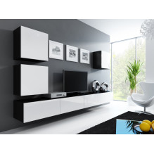 Cama TV Stand VIGO '180' 30 / 180 / 40 black / white gloss