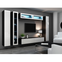 Cama TV Stand VIGO '180' 30 / 180 / 40 black / white gloss