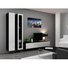 Cama TV Stand VIGO '180' 30 / 180 / 40 black / white gloss