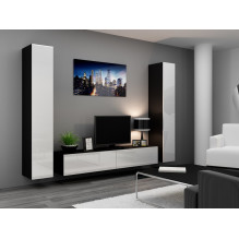 Cama TV Stand VIGO '180' 30 / 180 / 40 black / white gloss