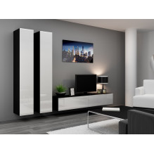 Cama TV Stand VIGO '180' 30 / 180 / 40 black / white gloss