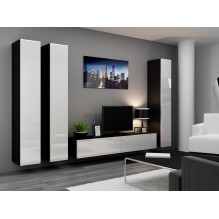 Cama TV Stand VIGO '180' 30 / 180 / 40 black / white gloss