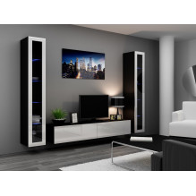 Cama TV Stand VIGO '180' 30 / 180 / 40 black / white gloss