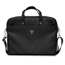 Guess Saffiano Triangle Logo bag for a 16&amp; 39 &amp; 39 laptop - black