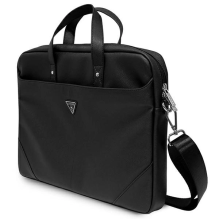 Guess Saffiano Triangle Logo bag for a 16&amp; 39 &amp; 39 laptop - black